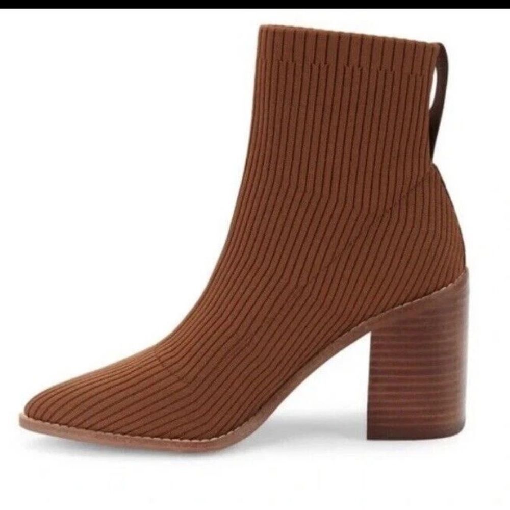 STEVEN BY STEVE MADDEN Nara Heel Sock Booties - Cognac - Size 6.5